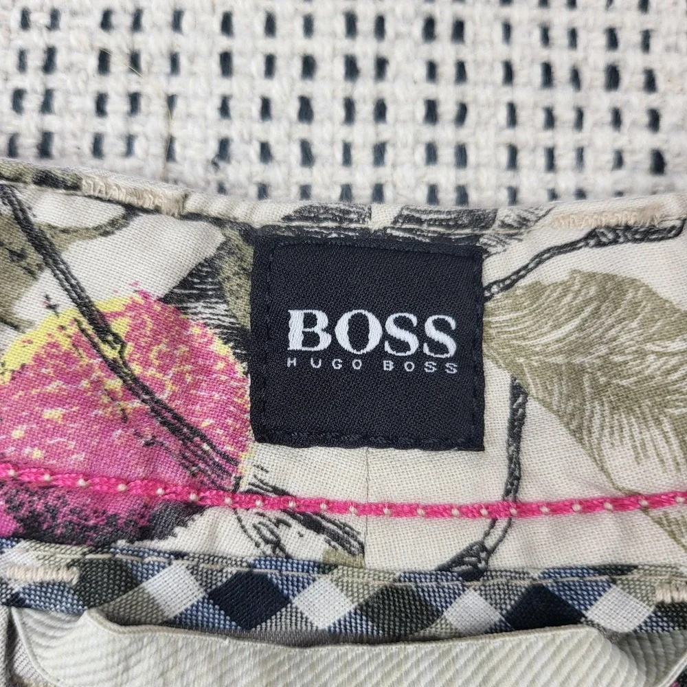 Hugo Boss Pants Mens 36x32 Beige Chino Regular Fit Straight Leg Casual‎ Summer
